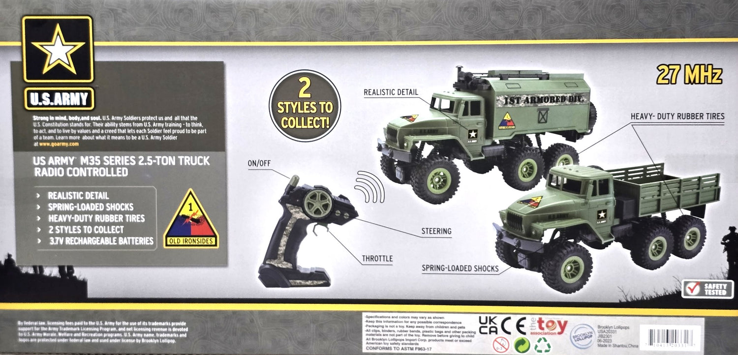 US Army M35 Series 2.5-Ton Truck Radio Controlled Rechargeable Batteries 3+