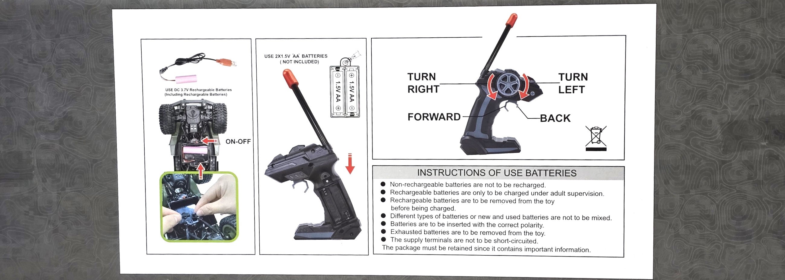 US Army M35 Series 2.5-Ton Truck Radio Controlled Rechargeable Batteries 3+