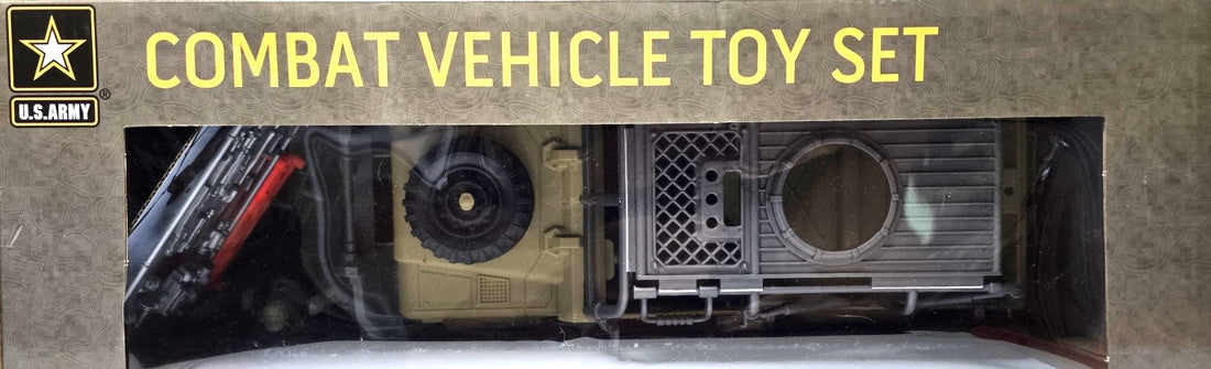 US Army Combat Vehicle with 4 Pc Weapon Accessory Toy Set 5+