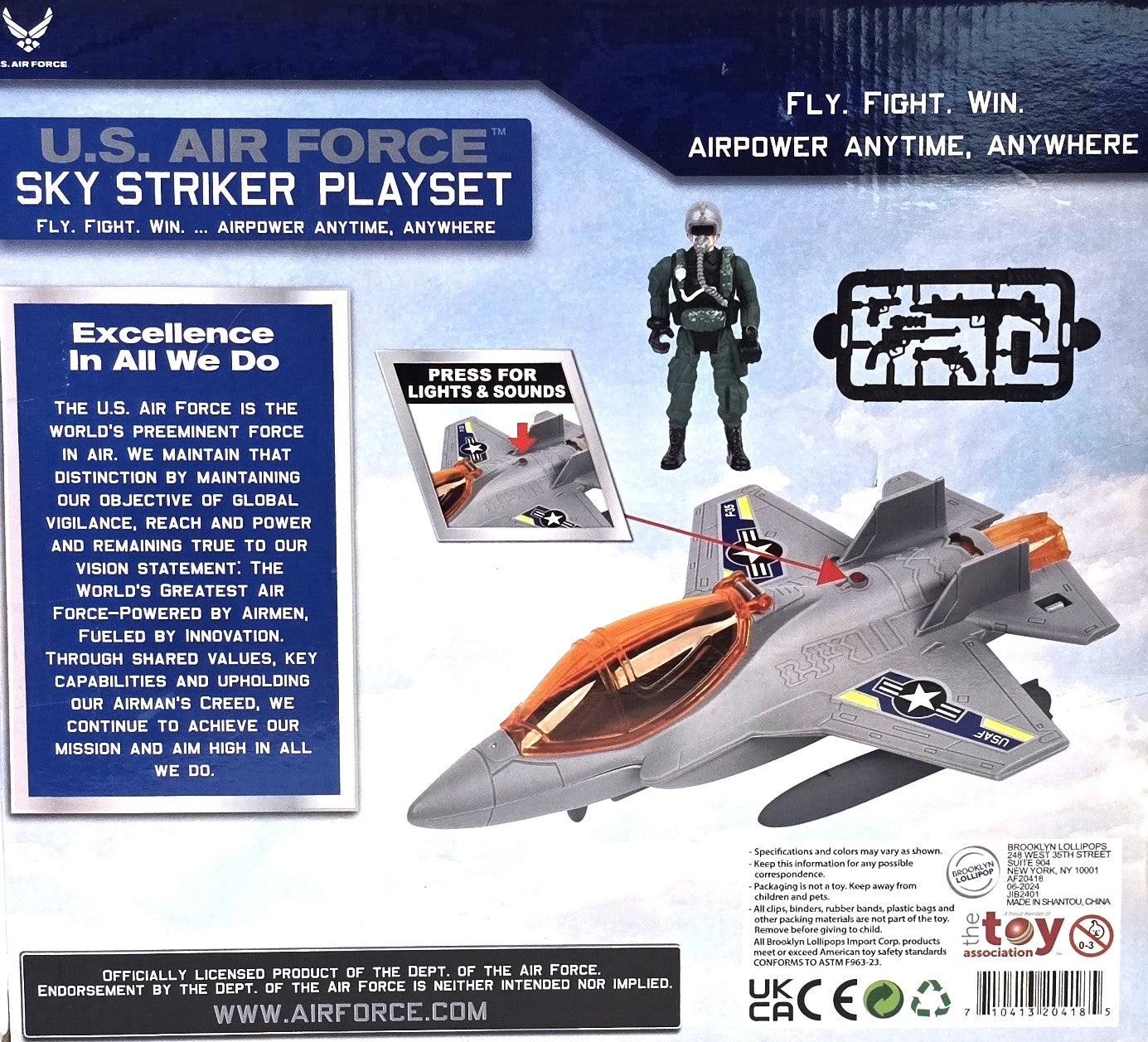 US Air Force Sky Striker Play Set with Lights and Sounds 3+