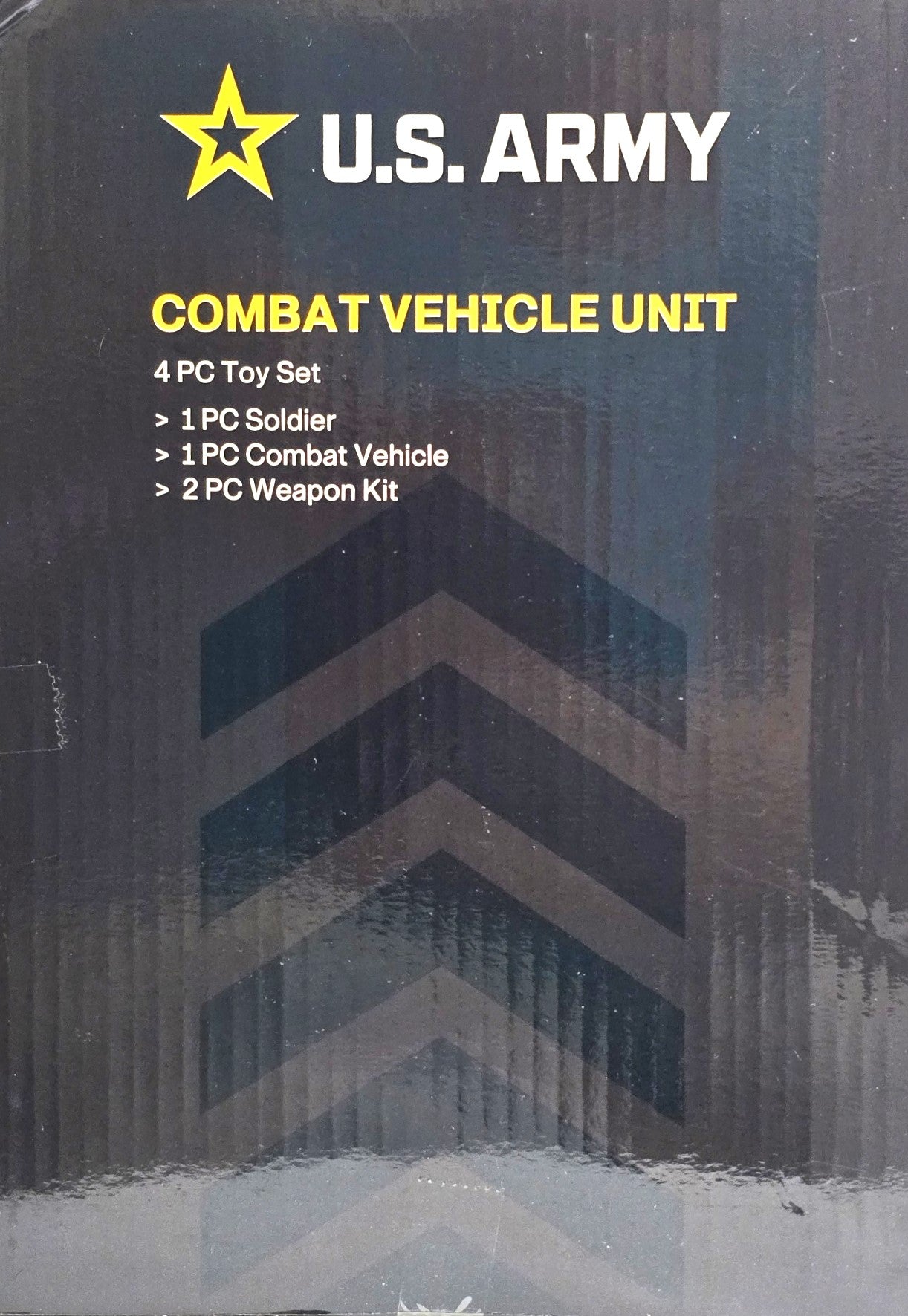 US Army Combat Vehicle Unit with 4-piece Toy Set, Weapon and Soldier 5+