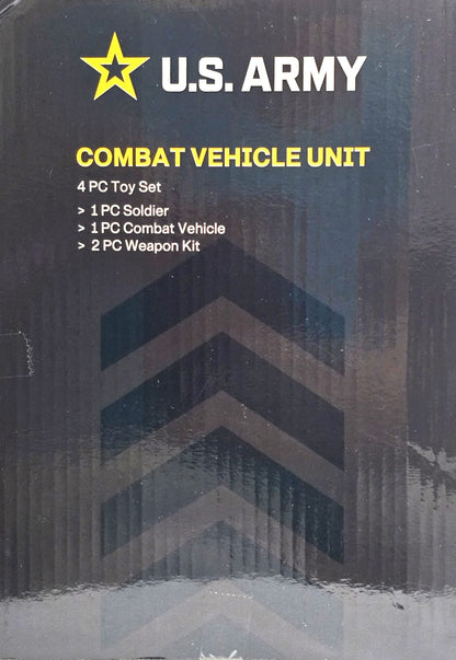 US Army Combat Vehicle Unit with 4-piece Toy Set, Weapon and Soldier 5+