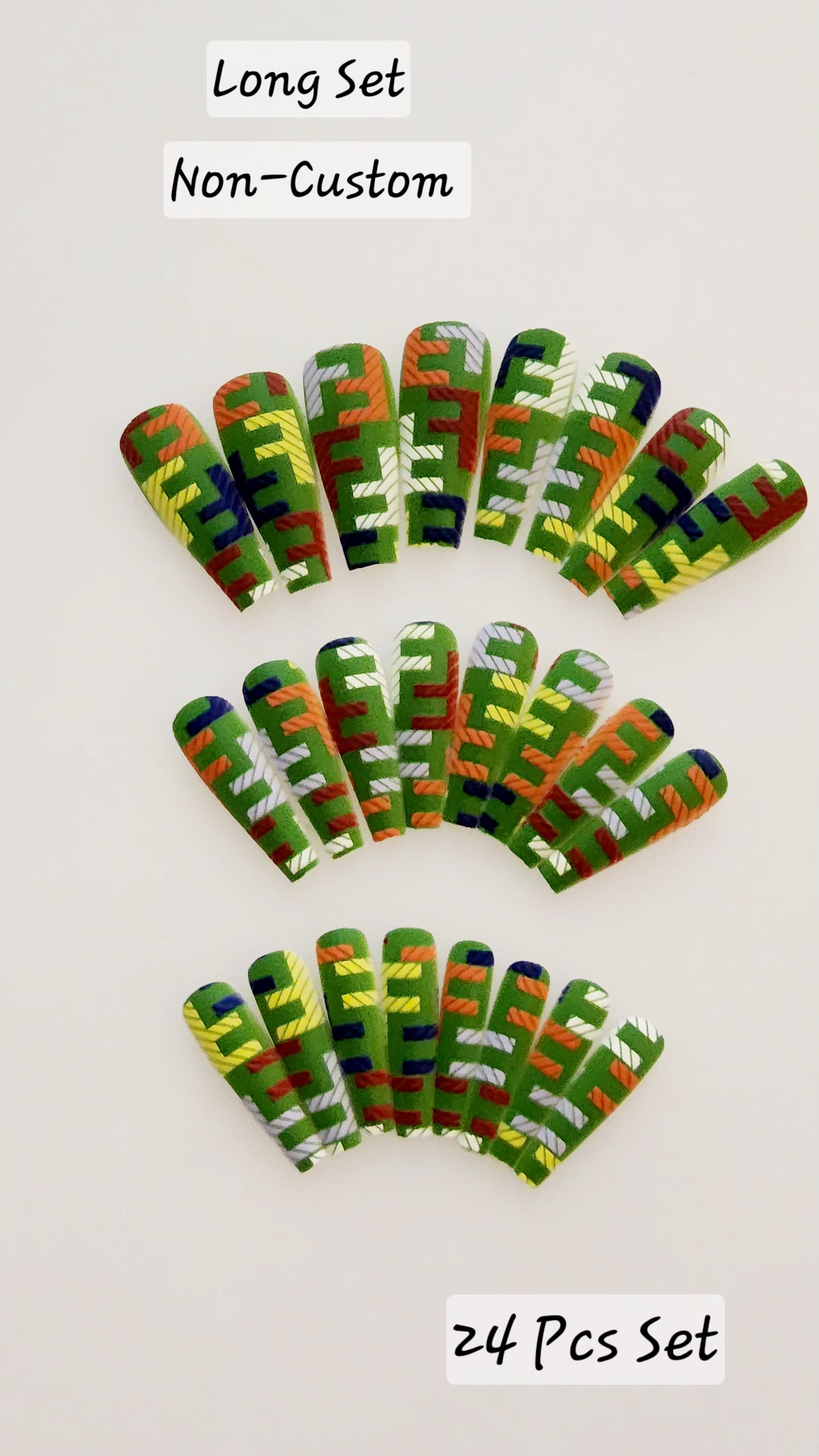 Non-Custom Colorful Press-ons 22-24 pcs