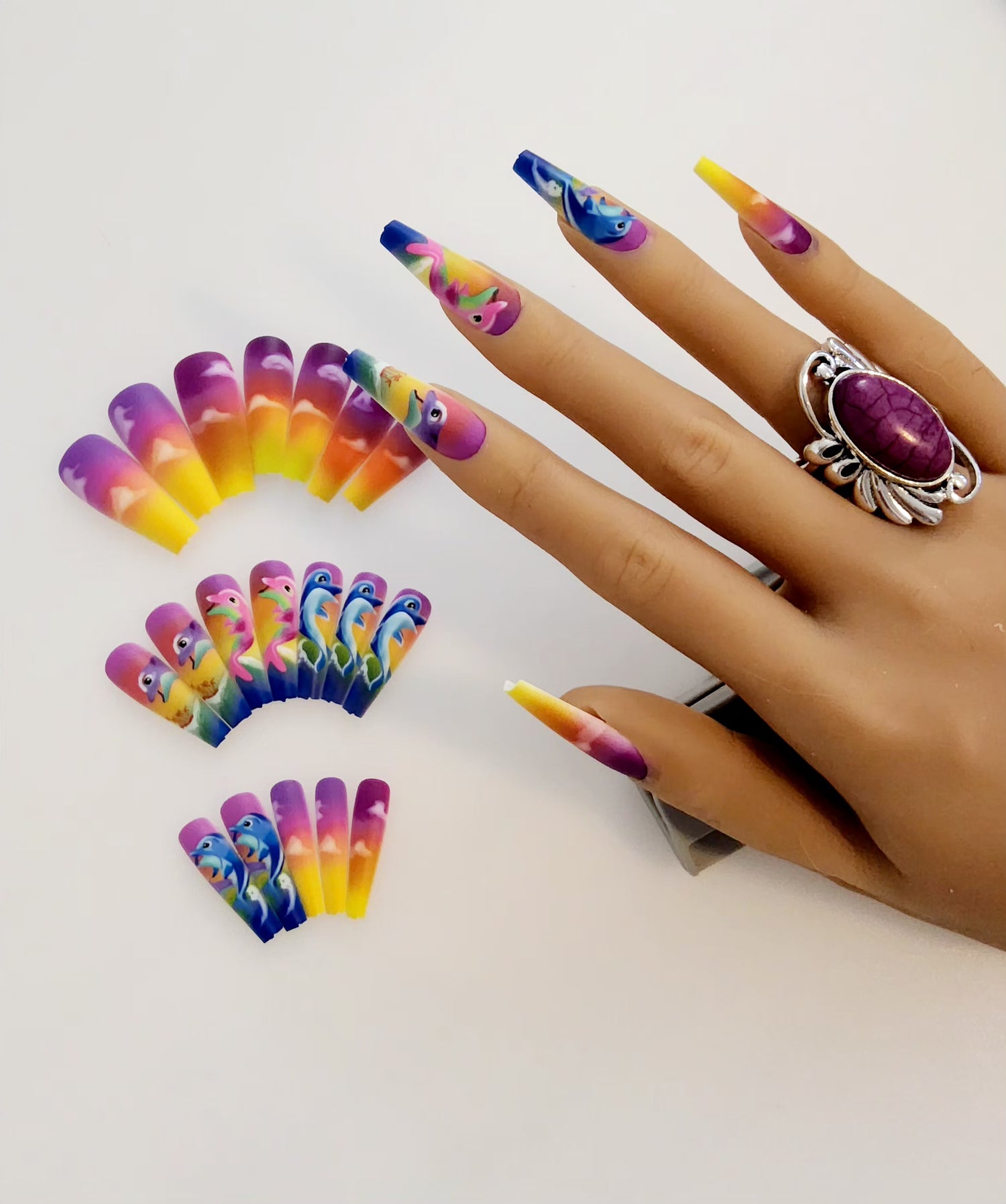 Non-Custom Colorful Press-ons 22-24 pcs