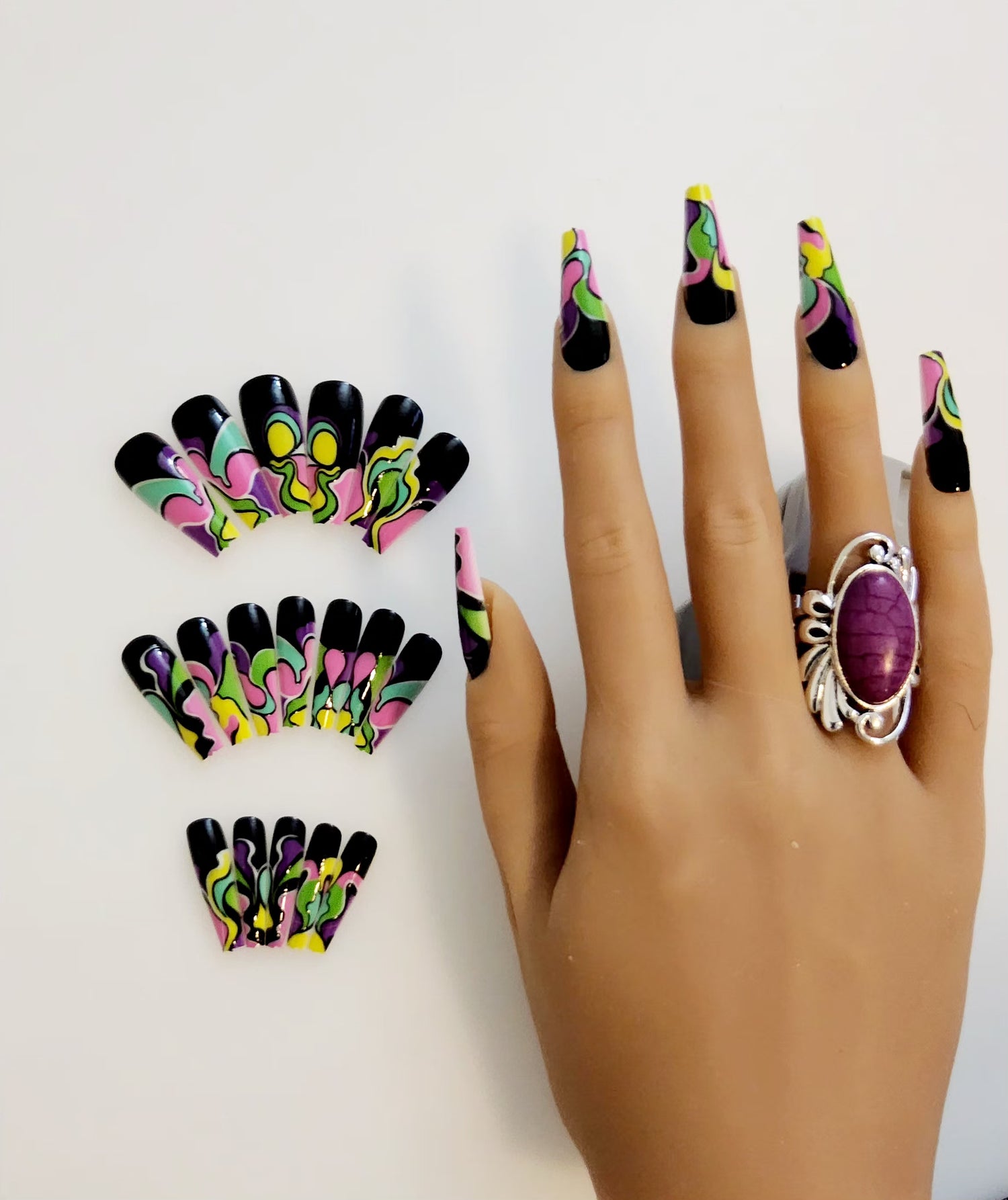 Non-Custom Colorful Press-ons 22-24 pcs