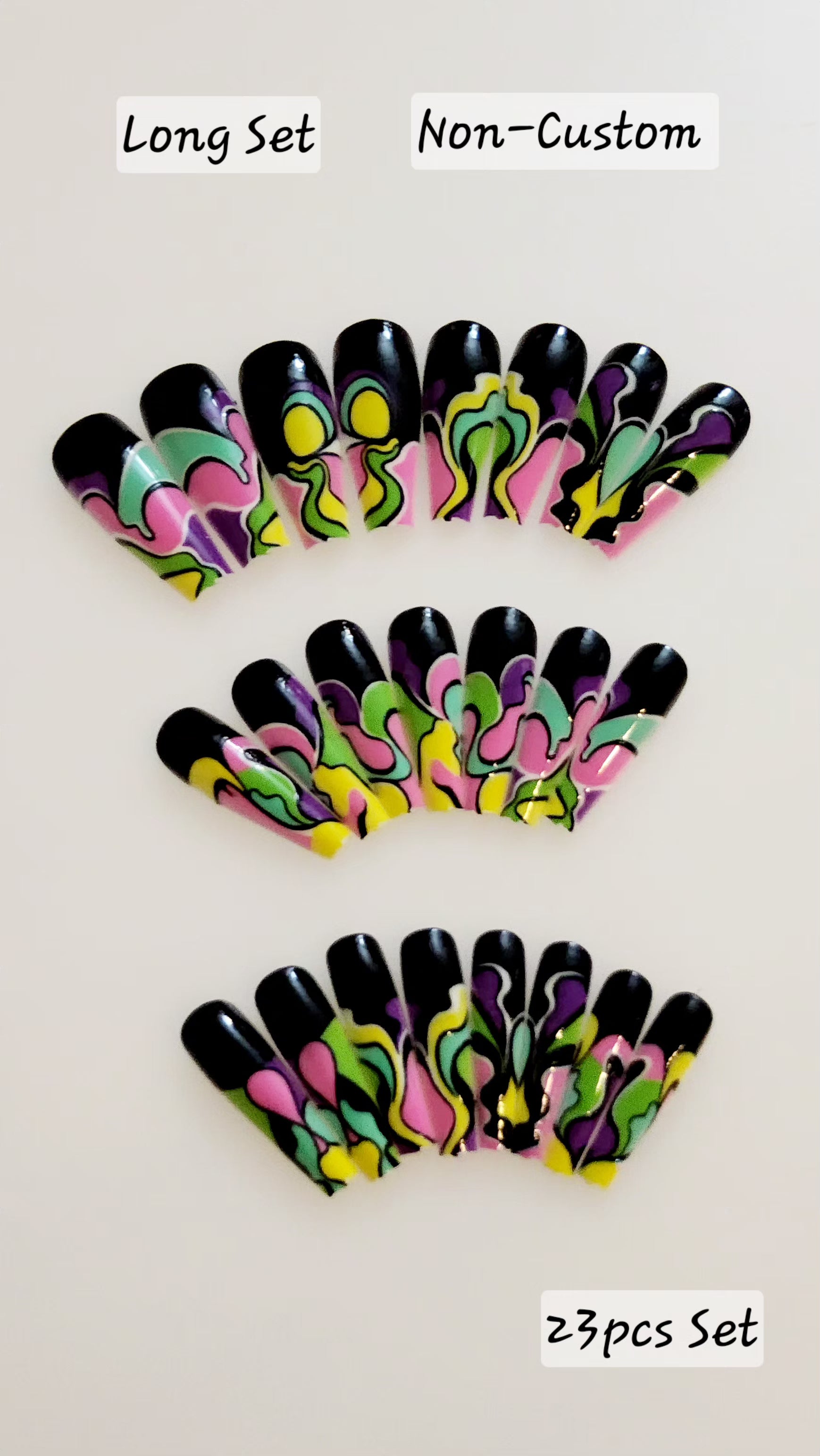 Non-Custom Colorful Press-ons 22-24 pcs