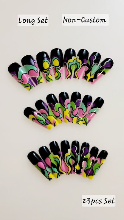 Non-Custom Colorful Press-ons 22-24 pcs