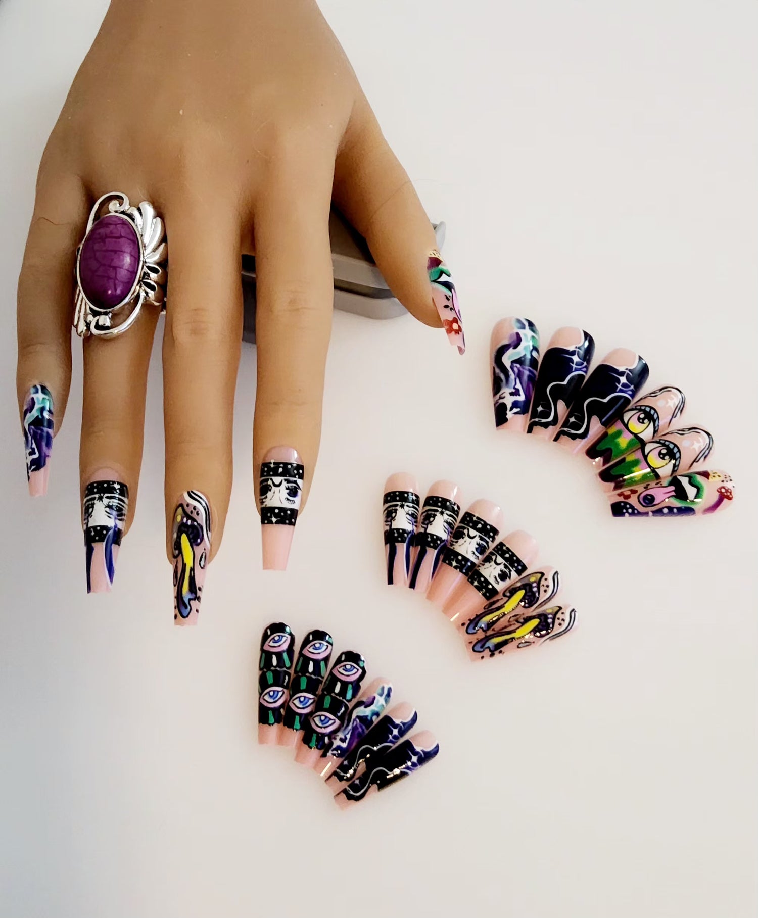 Non-Custom Colorful Press-ons 22-24 pcs