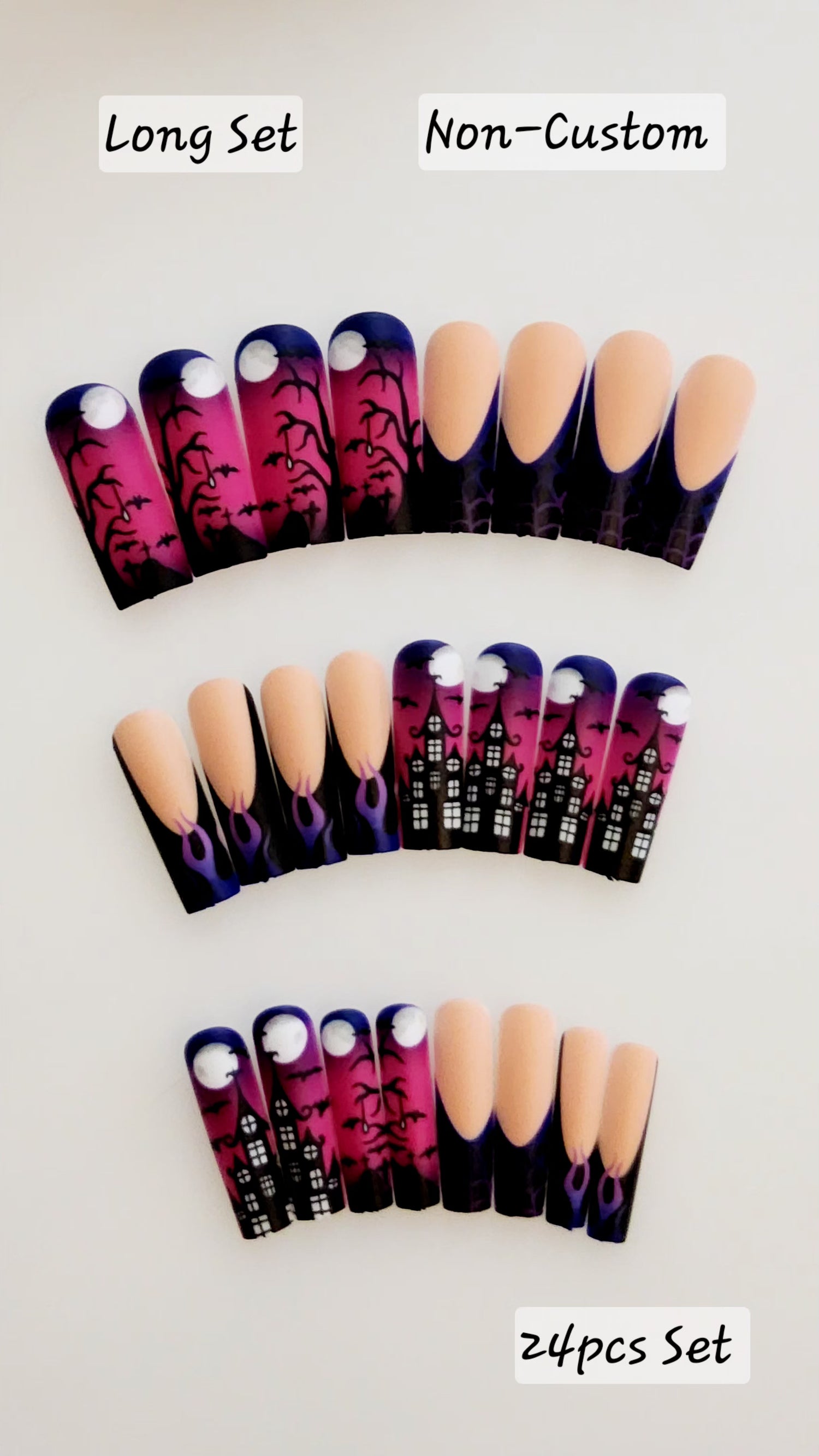 Non-Custom Colorful Press-ons 22-24 pcs