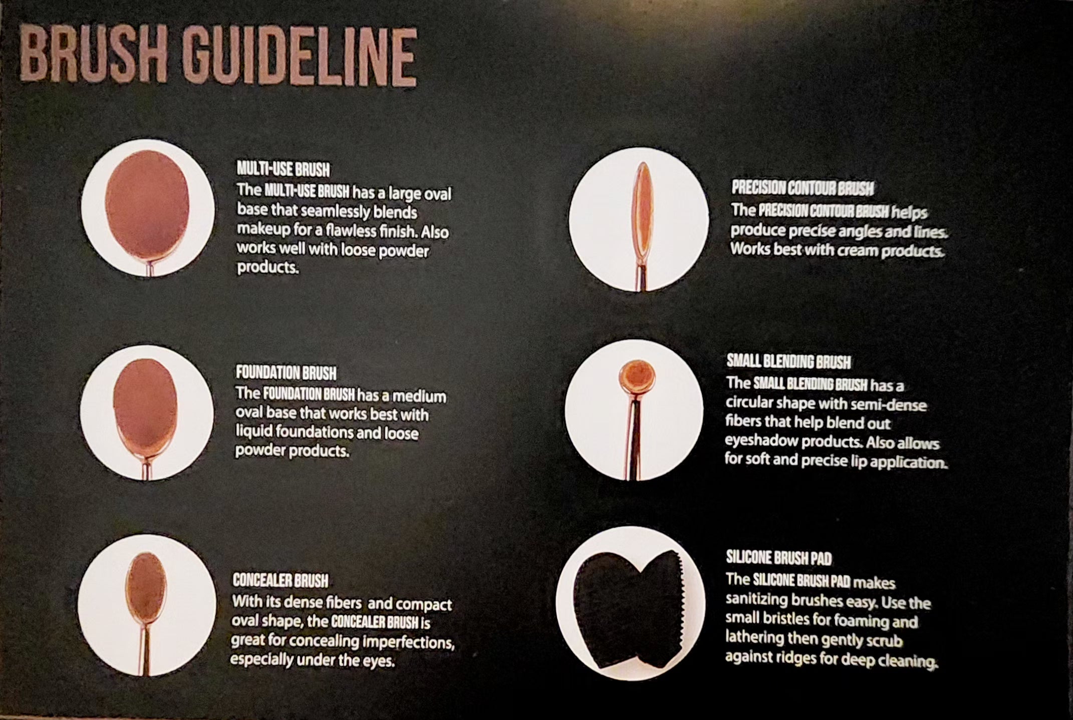 PROFUSION Deluxe Pro Brush Vault 5 pcs Set with Bonus Silicone Brush Pad