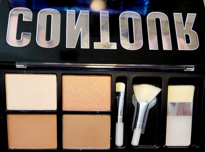 Profusion Contour Light Pink, Champaign,  Taupe, Dark Bronze with 3 Brushes