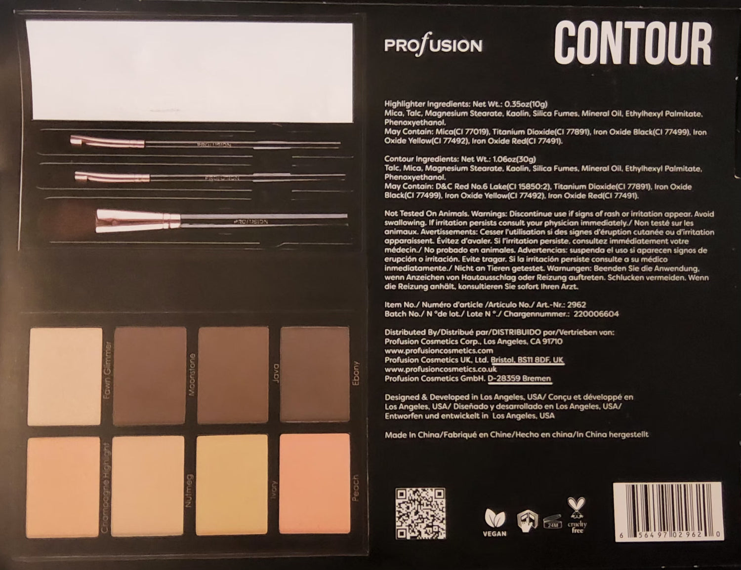 PROFUSION Contour 8 Colors with 3 Brushes and a Mirror