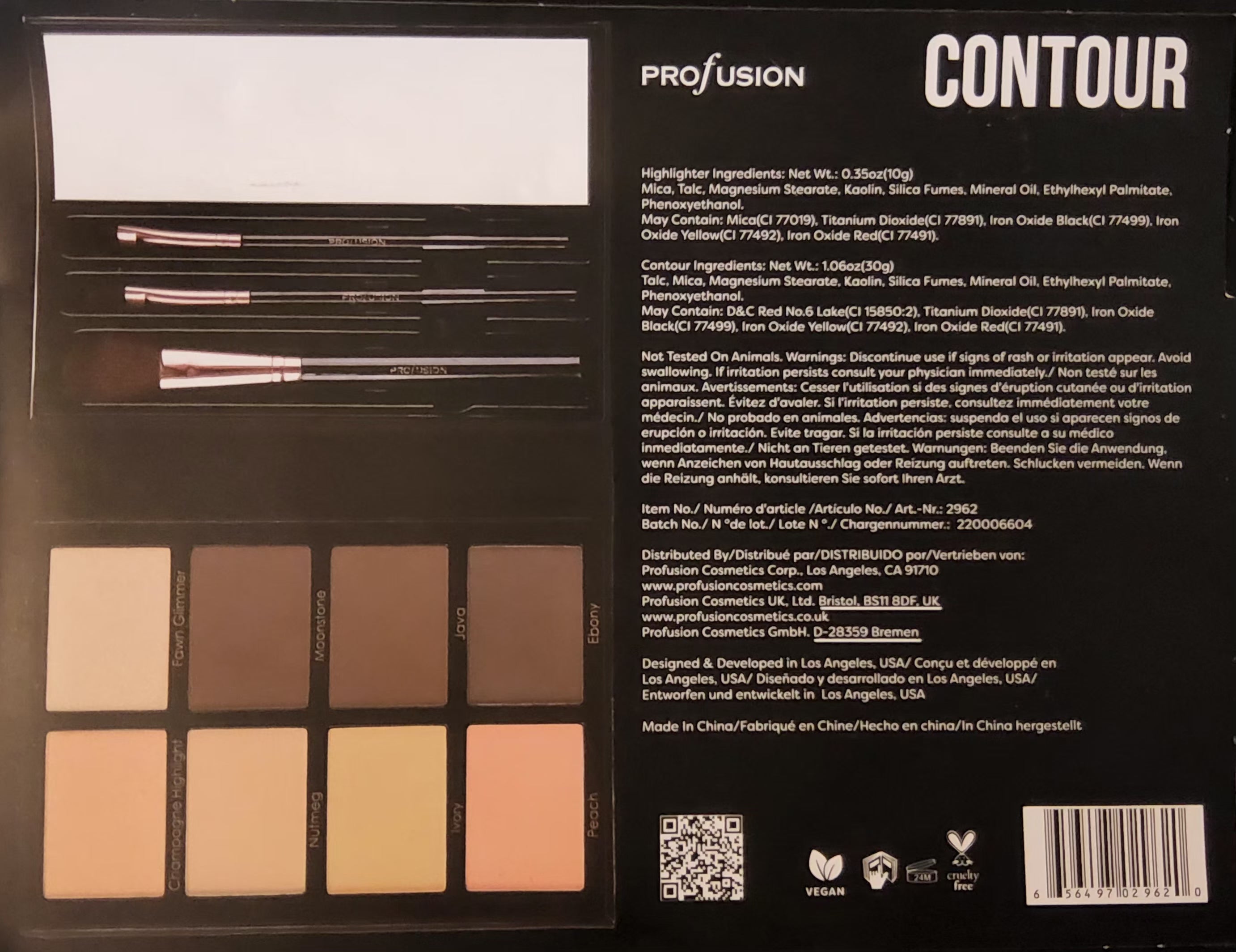 PROFUSION Contour 8 Colors with 3 Brushes and a Mirror