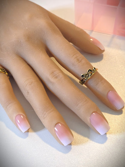 Non-Custom French and Ombre Press-Ons, White and Pink, Sets 20-24pcs