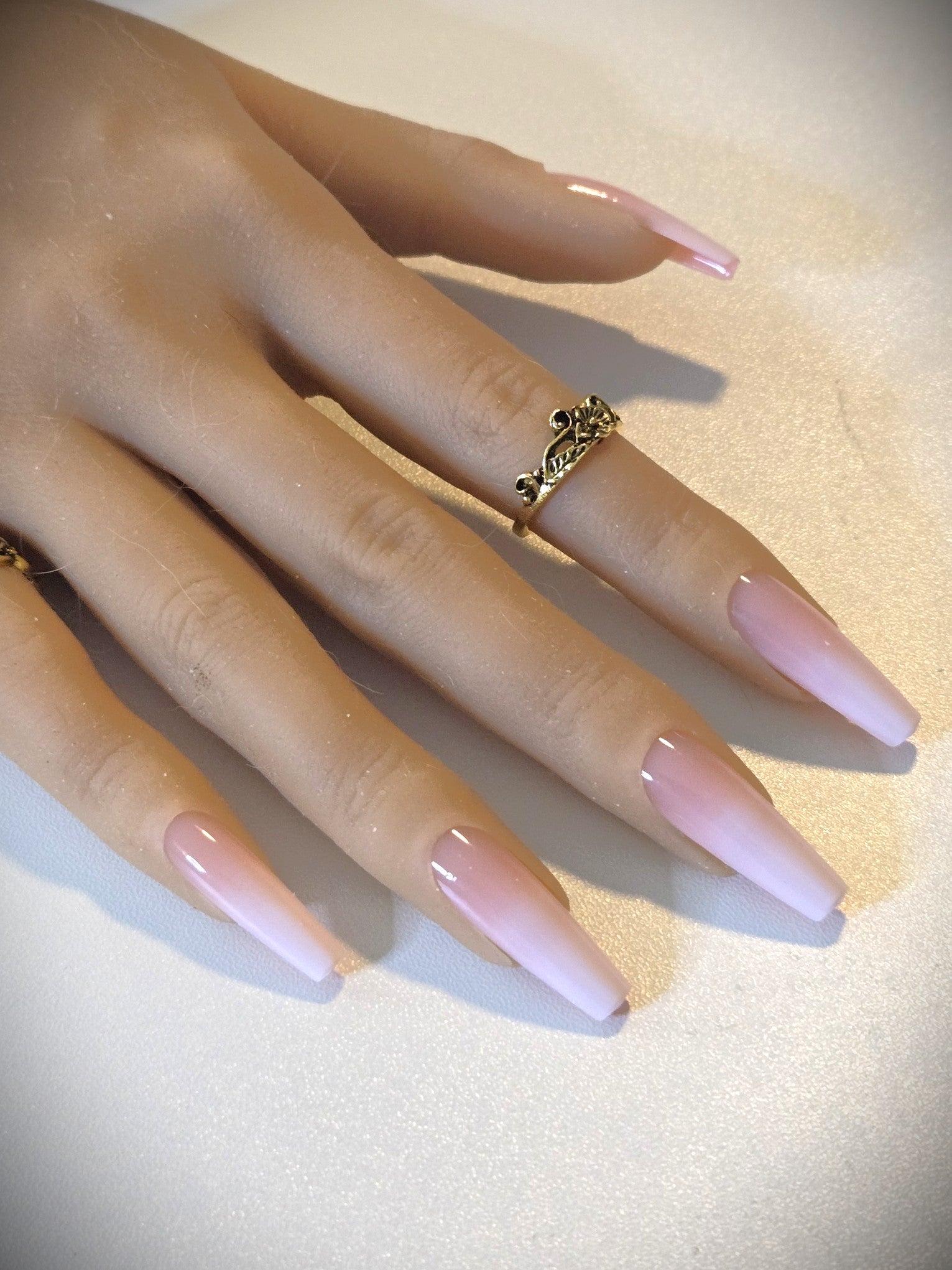 Non-Custom French and Ombre Press-Ons, White and Pink, Sets 20-24pcs