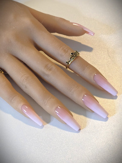 Non-Custom French and Ombre Press-Ons, White and Pink, Sets 20-24pcs