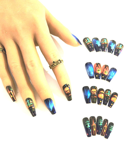 Halloween Variety Press-On Nails – 20–24 Piece Set