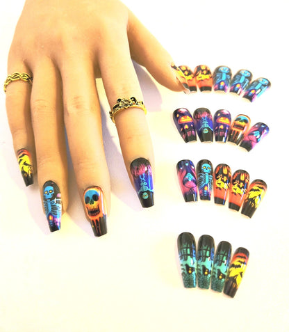 Halloween Variety Press-On Nails – 20–24 Piece Set