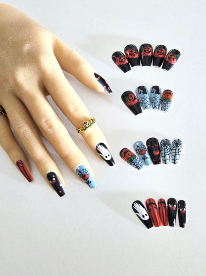Halloween Variety Press-On Nails – 20–24 Piece Set