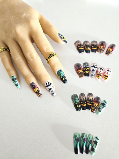 Halloween Variety Press-On Nails – 20–24 Piece Set
