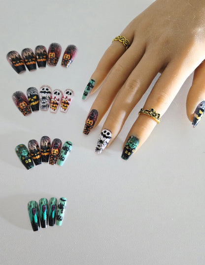 Halloween Variety Press-On Nails – 20–24 Piece Set