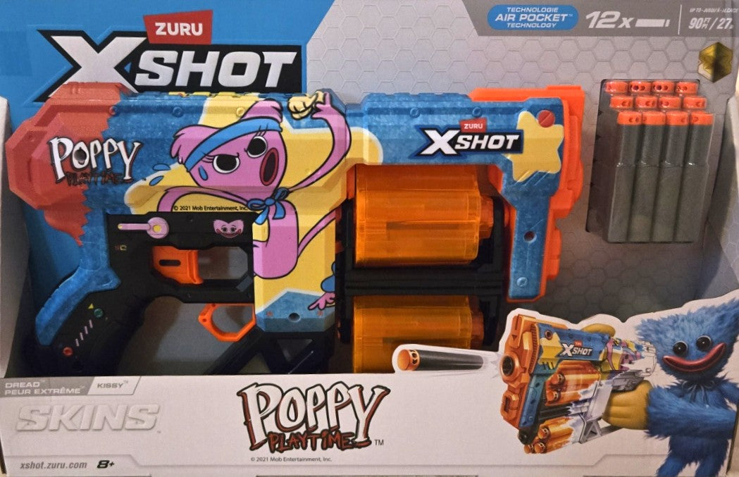 Zuru Xshot Skins Dread Blaster - Poppy Playtime (Kissy) 12x