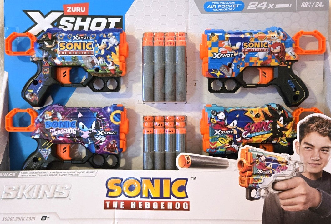 Zuru Xshot Sonic the Hedgehog 4 Piece 24x