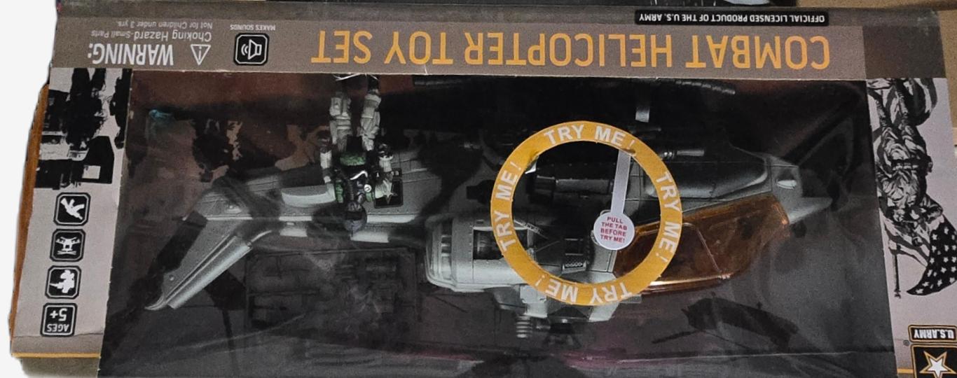 3 PC U.S. Army Combat Helicopter Toy Set