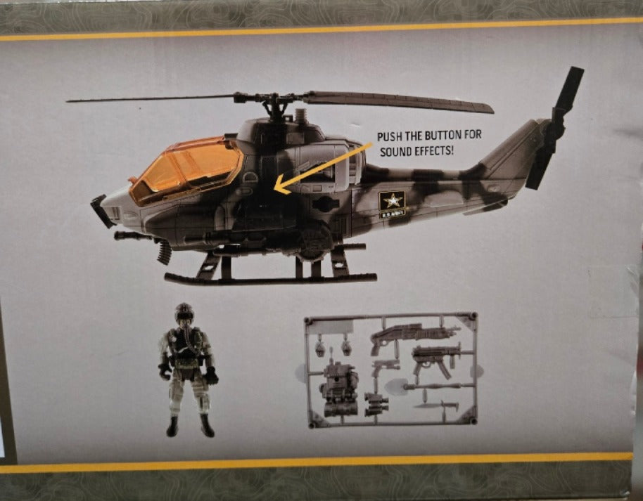 3 PC U.S. Army Combat Helicopter Toy Set