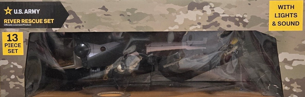 U.S. Army River Rescue Set Helicopter, Riverboat &amp; Rescue Specialist 13-pieces