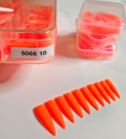 Long Stiletto Full-Cover Color Press-On Nails – 20–22 Piece Set