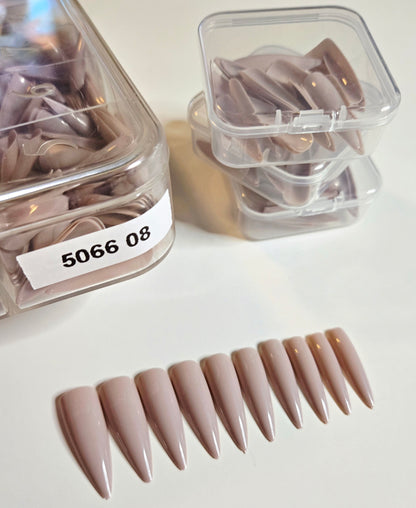 Long Stiletto Full-Cover Color Press-On Nails – 20–22 Piece Set