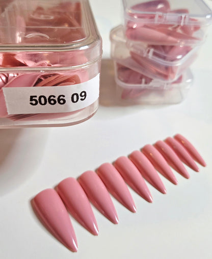 Long Stiletto Full-Cover Color Press-On Nails – 20–22 Piece Set