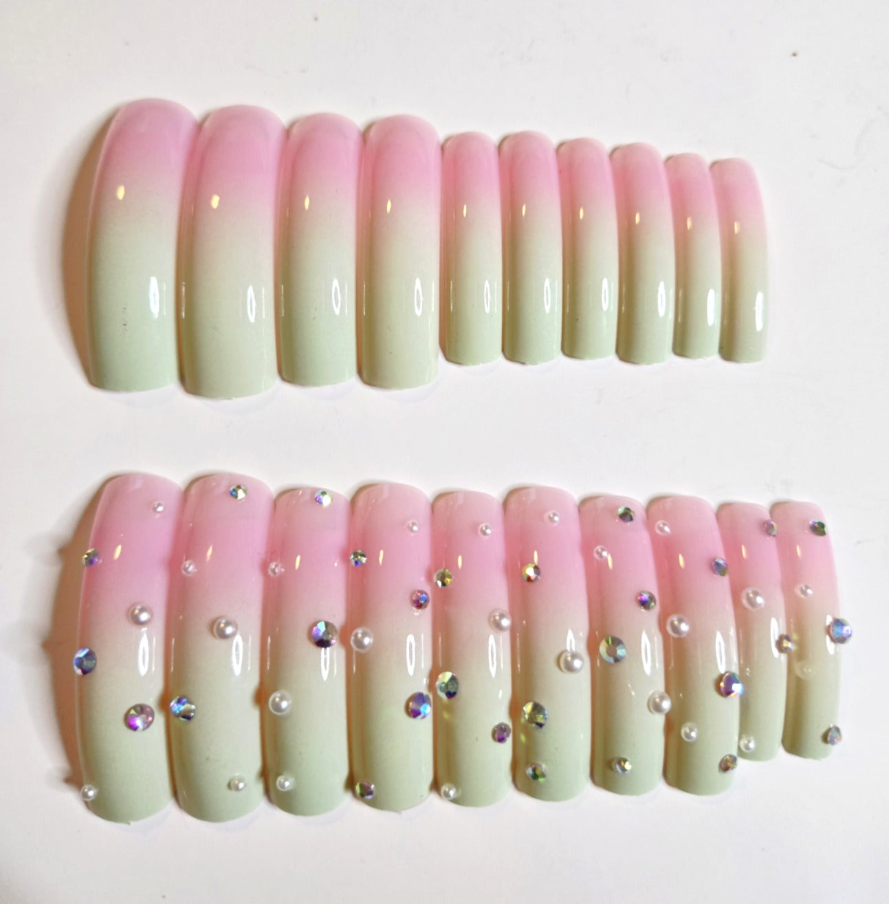 XL Square Curved Nail Set in Multiple Colors 20-24 pieces (A001 - A002)