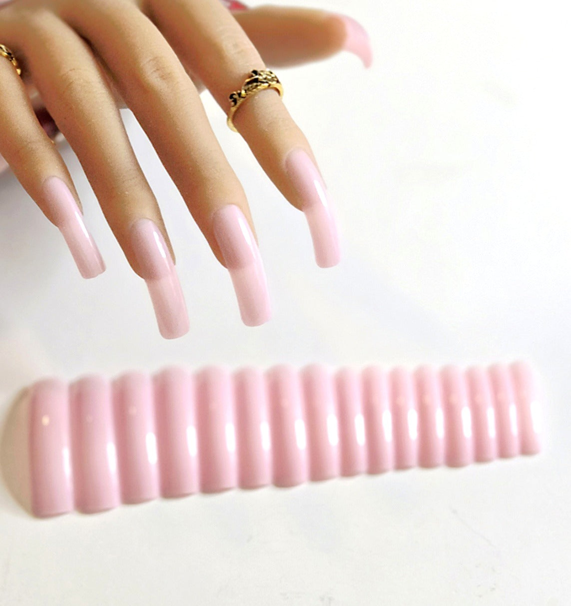 XL Square Curved Nail Set in Multiple Colors 20-24 pieces (A001 - A002)