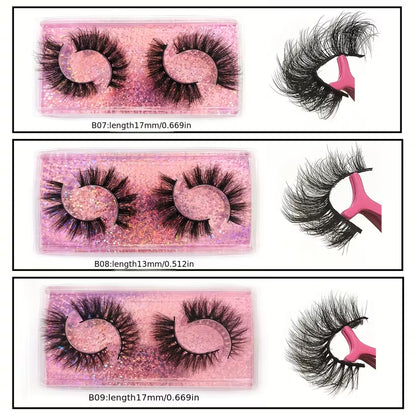 3D Faux Mink Lashes Soft &amp; Reusable, Natural &amp; Dramatic Looks, Eyelashes 10 Styles