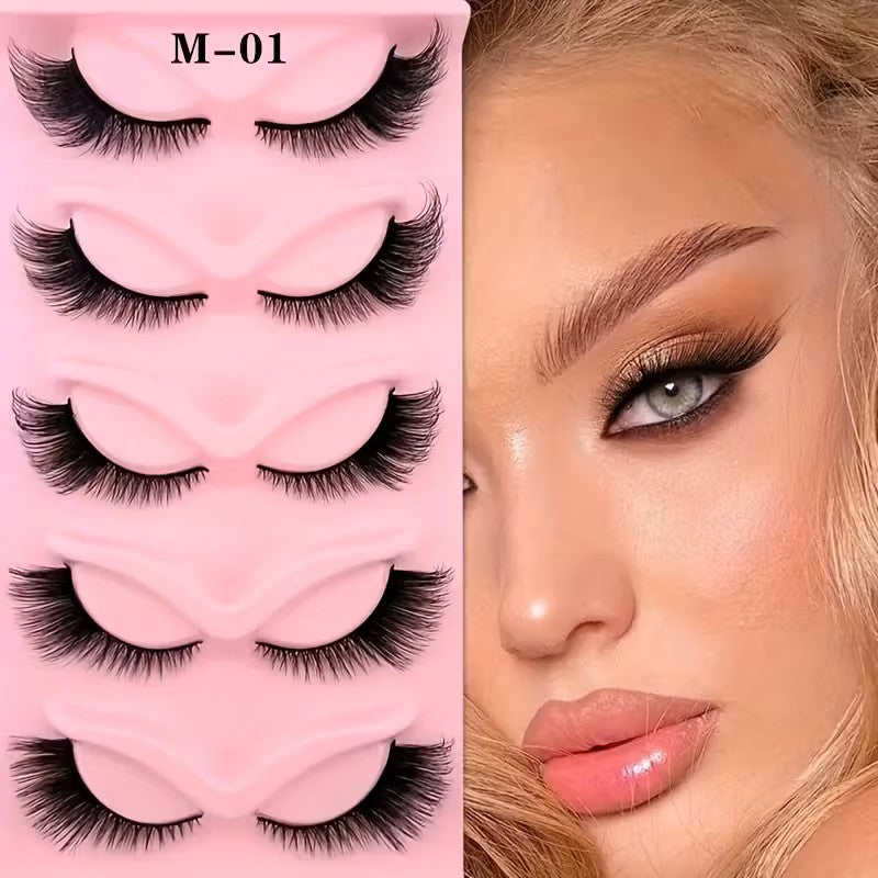 3D Cat-Eye Eyelashes Dramatically Fox-Eye Style with Thick, Fluffy, Elongated Individual Kit