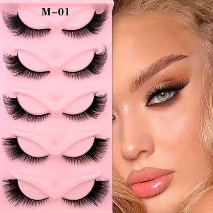 3D Cat-Eye Eyelashes Dramatically Fox-Eye Style with Thick, Fluffy, Elongated Individual Kit