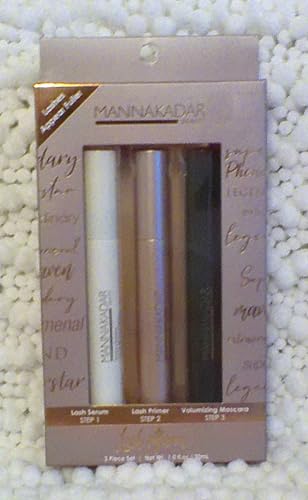 Manna Kadar Lash Maven Serum, Volumizing Mascara &amp; Lash Primer, 1.23 Fl Oz (Pack of 3), Black