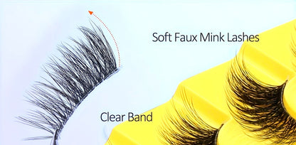 Soft 3D Half Eyelashes Band Cat Eye False Eyelashes Short Natural Makeup Kit (HS 10D A05)