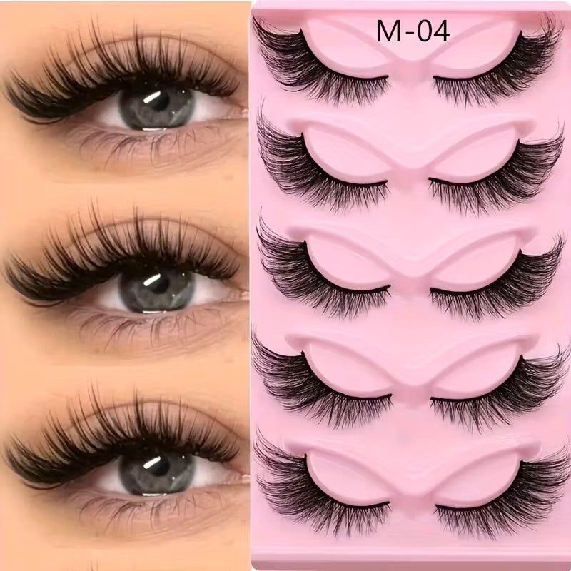3D Cat-Eye Eyelashes Dramatically Fox-Eye Style with Thick, Fluffy, Elongated Individual Kit