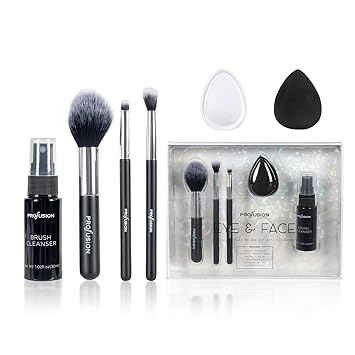 Profusion Cosmetics White Crystals 6 Piece Brush and Cleanser Set