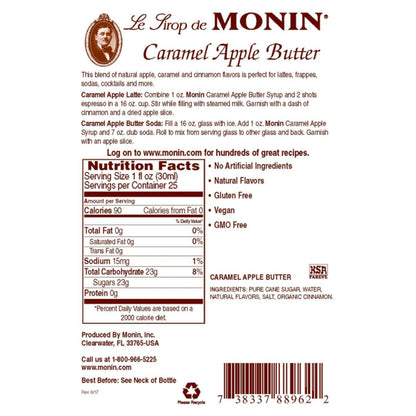 Monin - Caramel Apple Butter Caramel &amp; Cooked Apple Syrup, 750ml