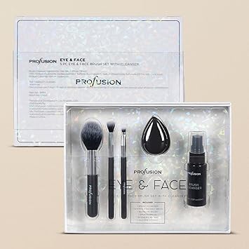 Profusion Cosmetics White Crystals 6 Piece Brush and Cleanser Set