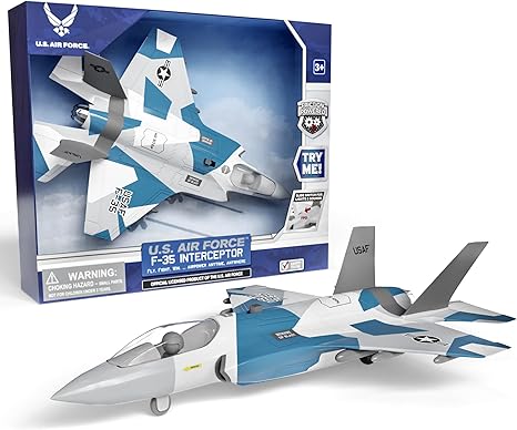 U.S. Air Force Fighter Jet for Kids and Toddlers F-35 Interceptor Toy with Realistic Lights and Sounds