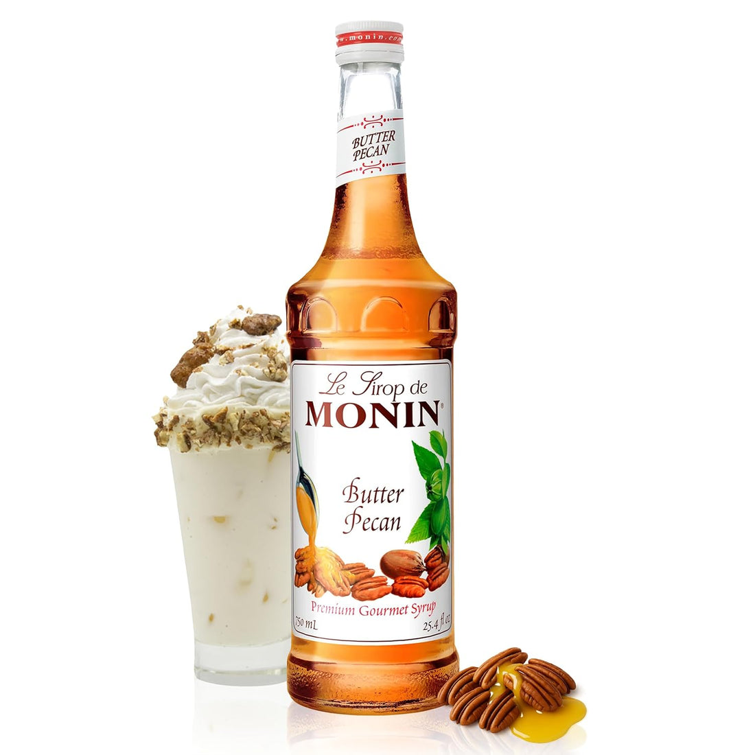 Monin - Butter Pecan Syrup for Coffee, Shakes & Cocktail 750ml