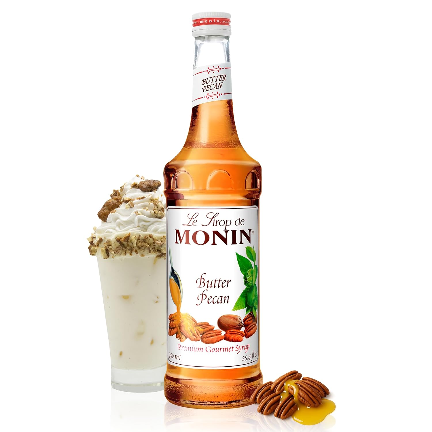 Monin - Butter Pecan Syrup for Coffee, Shakes &amp; Cocktail 750ml