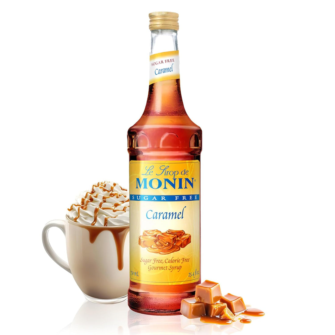 Monin Sugar Free Caramel Syrup, 750ml