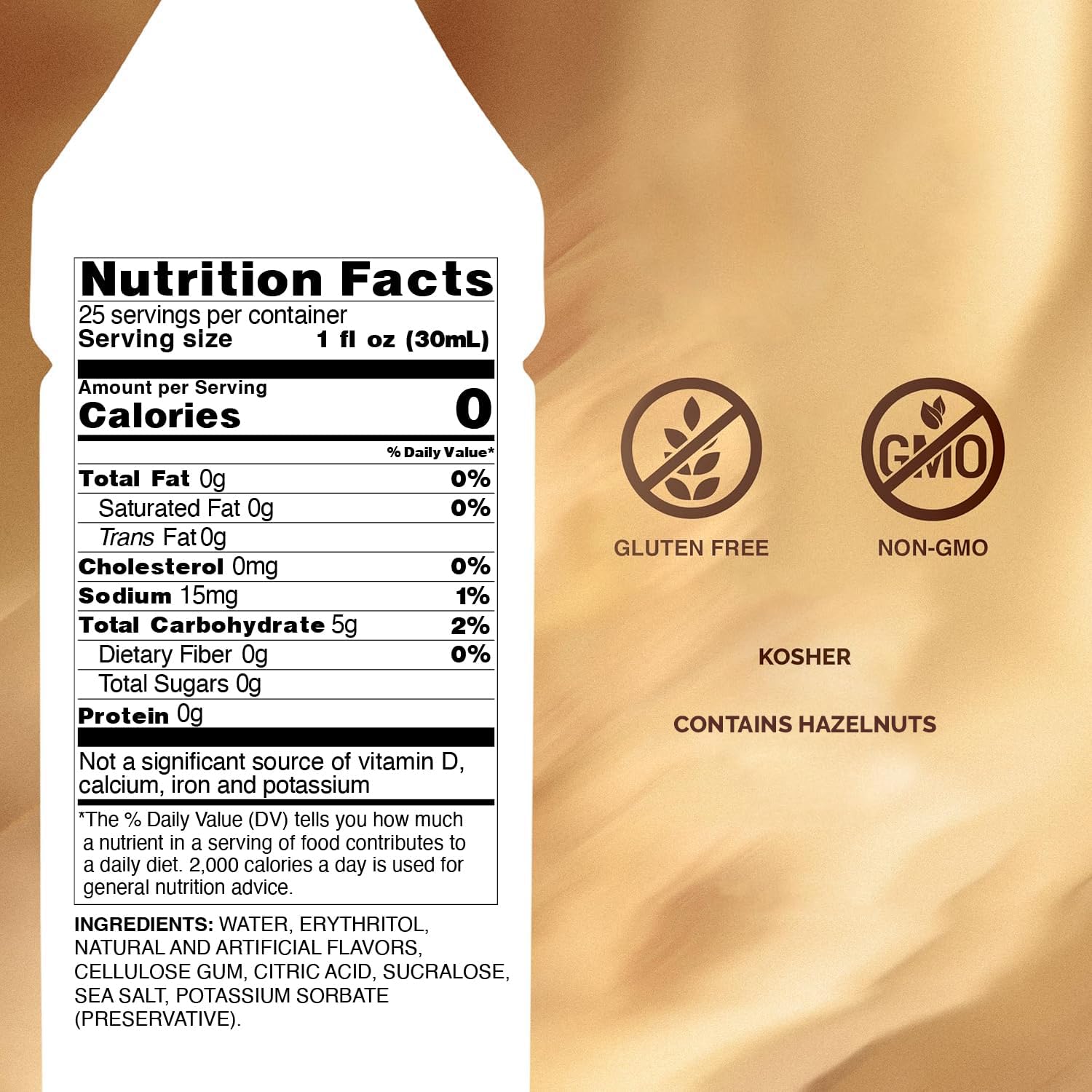 Sugar Free Hazelnut Syrup 750ml
