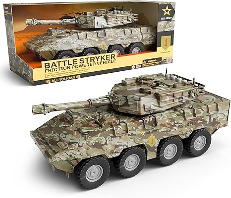 US Army Battle Stryker Friction Powered Vehicle with Lights and Sounds 3+